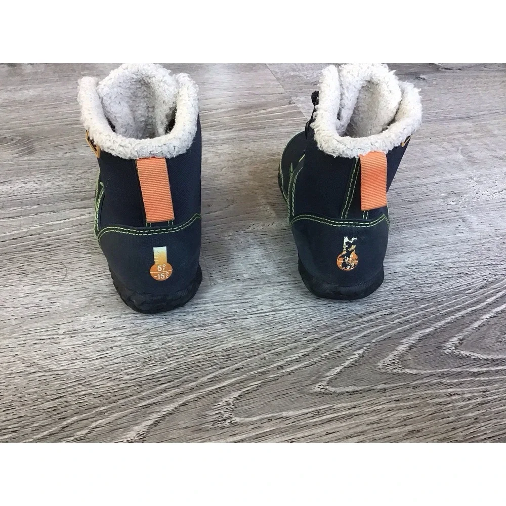 Bogs Skyler Lace Up Snow Boot Youth 11 Navy Blue Insulated Waterproof Faux Fur